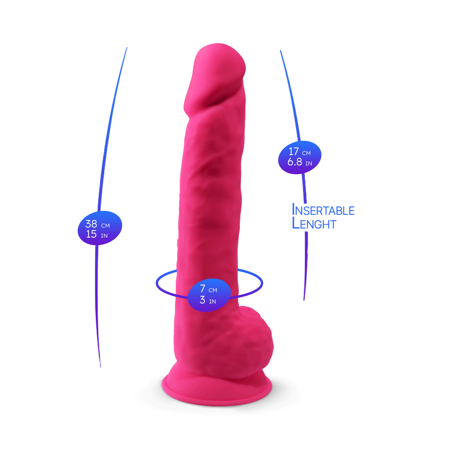 Silexd - Dildo Premium in Silicone Mod.1 15'' - Fucsia