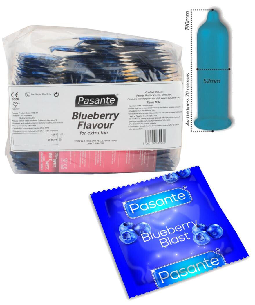 Pasante - Preservativi Blueberry Blast - Confezione da 144 Pezzi