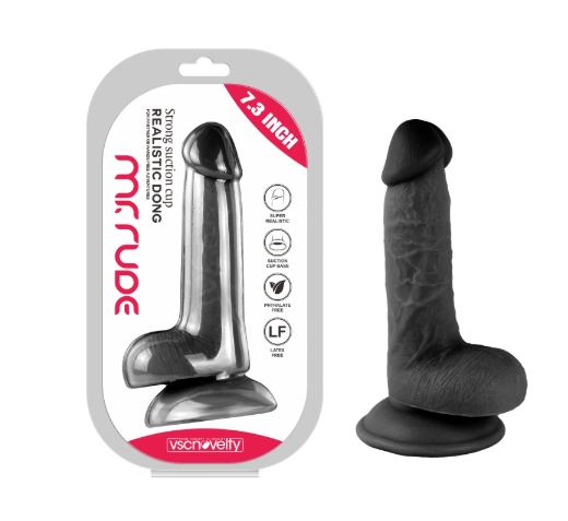 VSC Novità - Dildo Realistico Mr. Rude - Nero - 7.3"