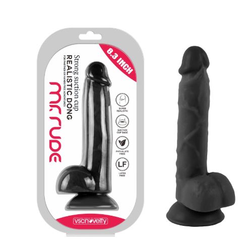 VSC Novità - Dildo realistico Mr. Rude - Nero - 8.3"