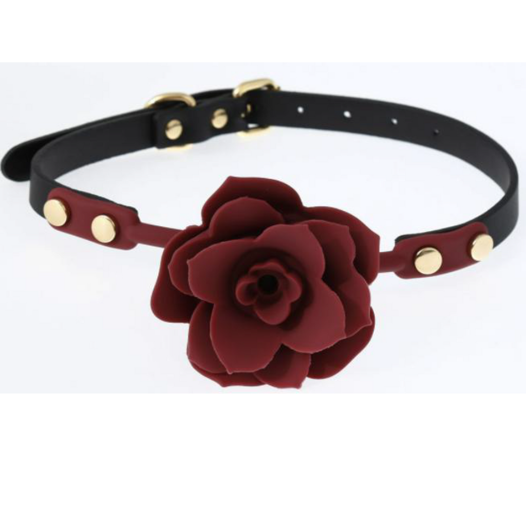 VSC Novità - Bavaglio a Sfera in Silicone con Rosa