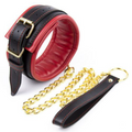 VSC Novità - Collare Fashion Nero e Rosso con Guinzaglio