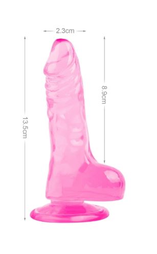 VSC Novità - Dildo Realistico Crystal Jellies Mr. Rude 13,5 cm - Rosa