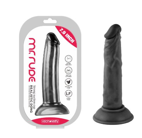 VSC Novelty - Dildo Realistic Mr. Rude - Black - 7.9"