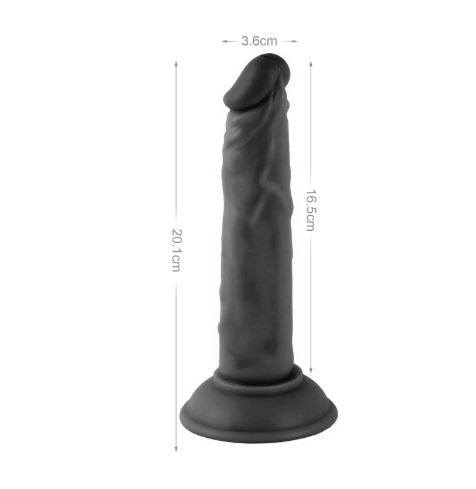 VSC Novelty - Dildo Realistic Mr. Rude - Black - 7.9"