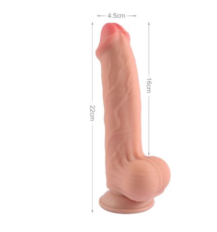 VSC Novelty - Dildo Sliding Skin Dual Layer Realistic - 8.7"