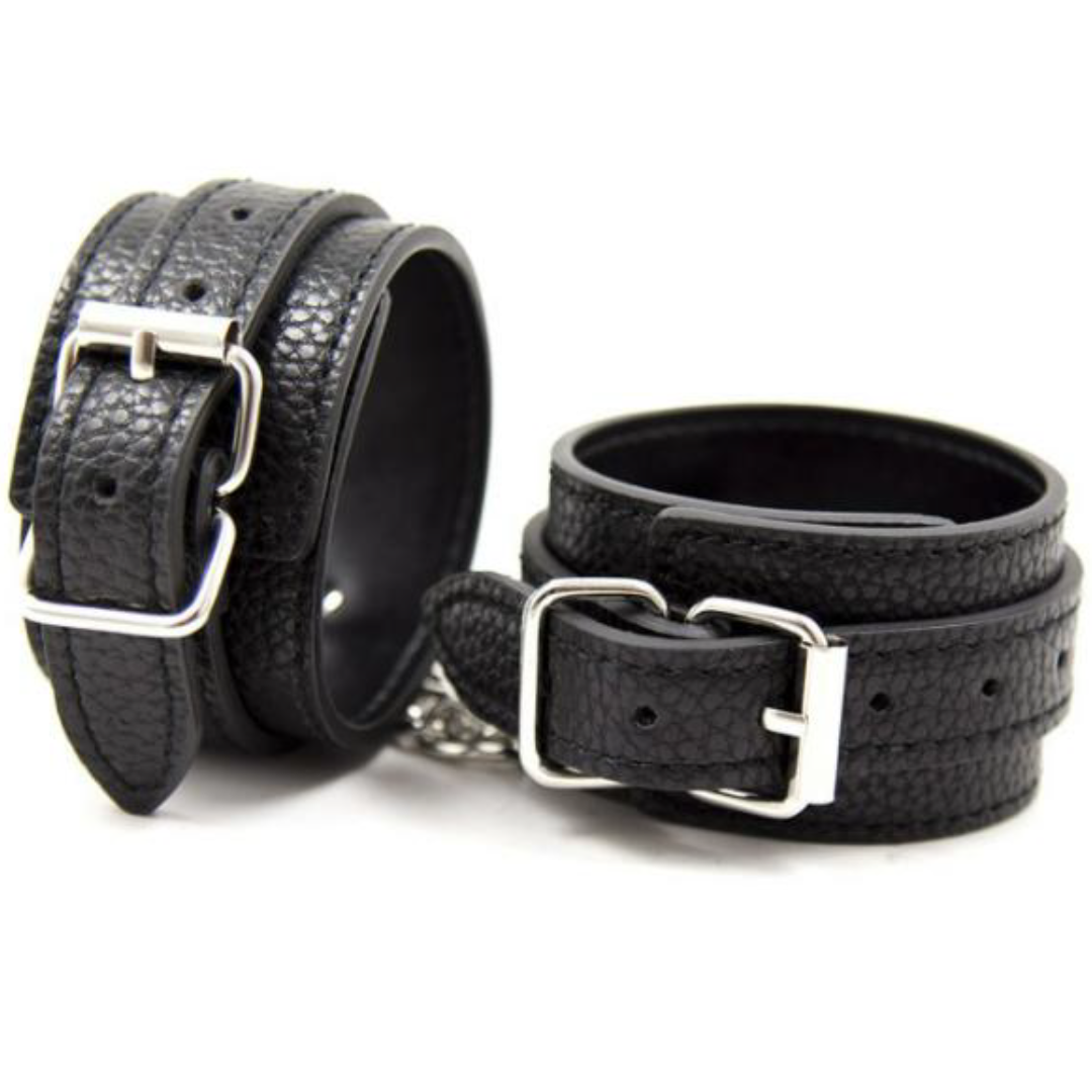VSC Novelty - Adjustable Faux Leather Cuffs - Black