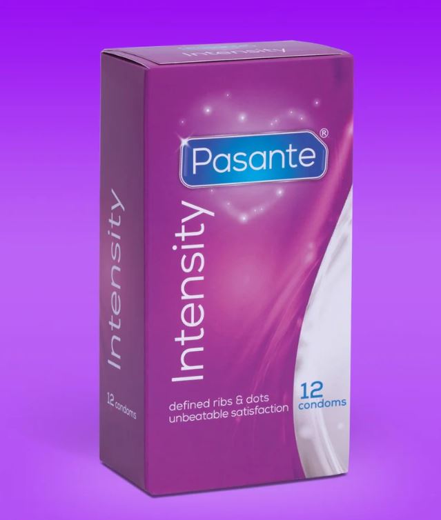 Pasante - Preservativi Rilievi e Punti Intensity - Confezione da 12 Pezzi