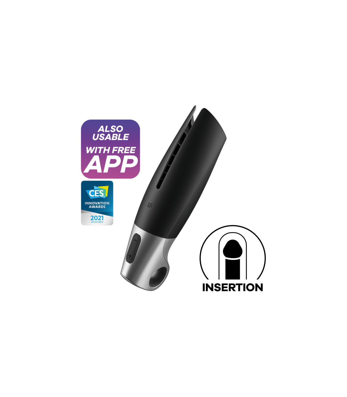 Satisfyer - Masturbatore Power - Controllabile tramite App - Nero