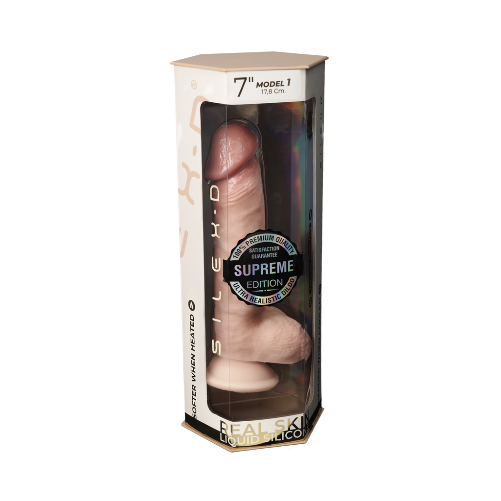 Silexd - Dildo Premium Modello Pelle Vera 1 - 17,8 cm