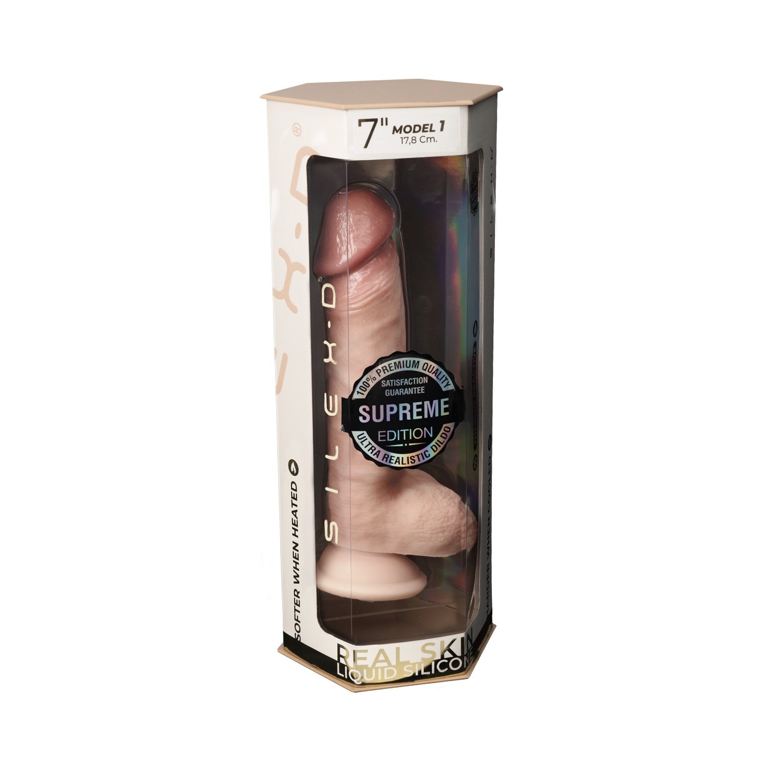 Silexd - Dildo Premium Modello Pelle Vera 1 - 17,8 cm
