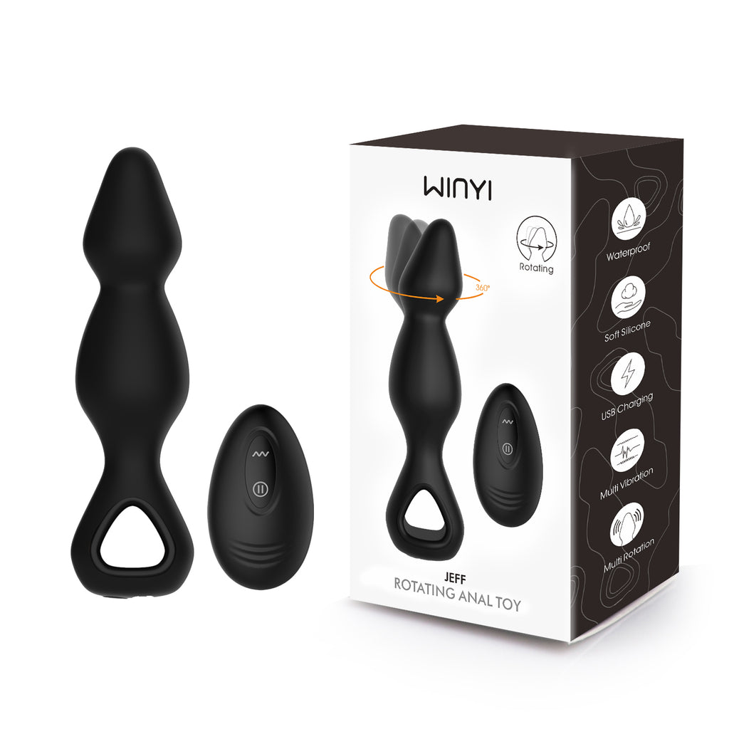 Winyi - Anal Beads Vibranti e Rotanti con Telecomando - Jeff
