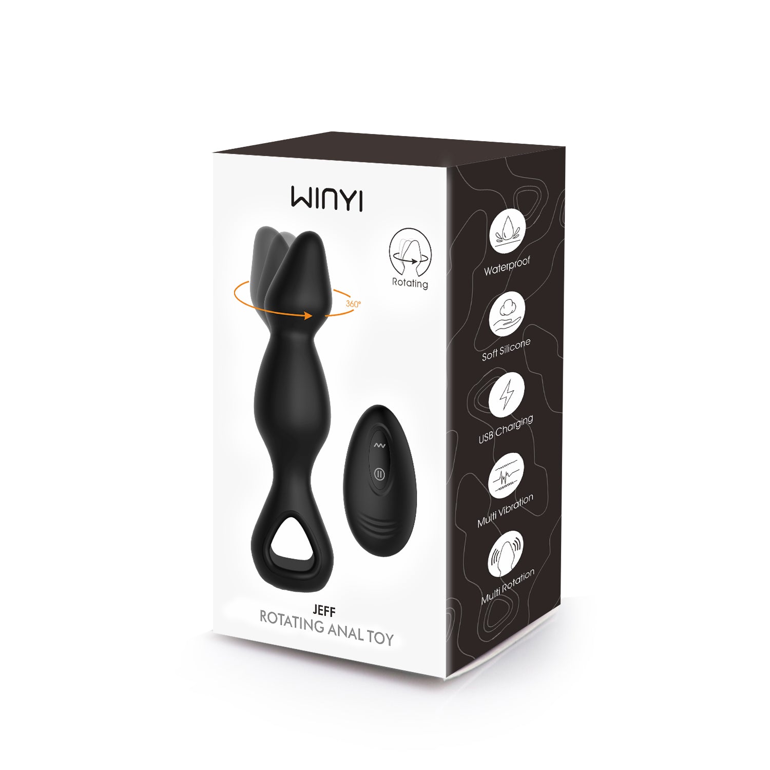 Winyi - Anal Beads Vibranti e Rotanti con Telecomando - Jeff
