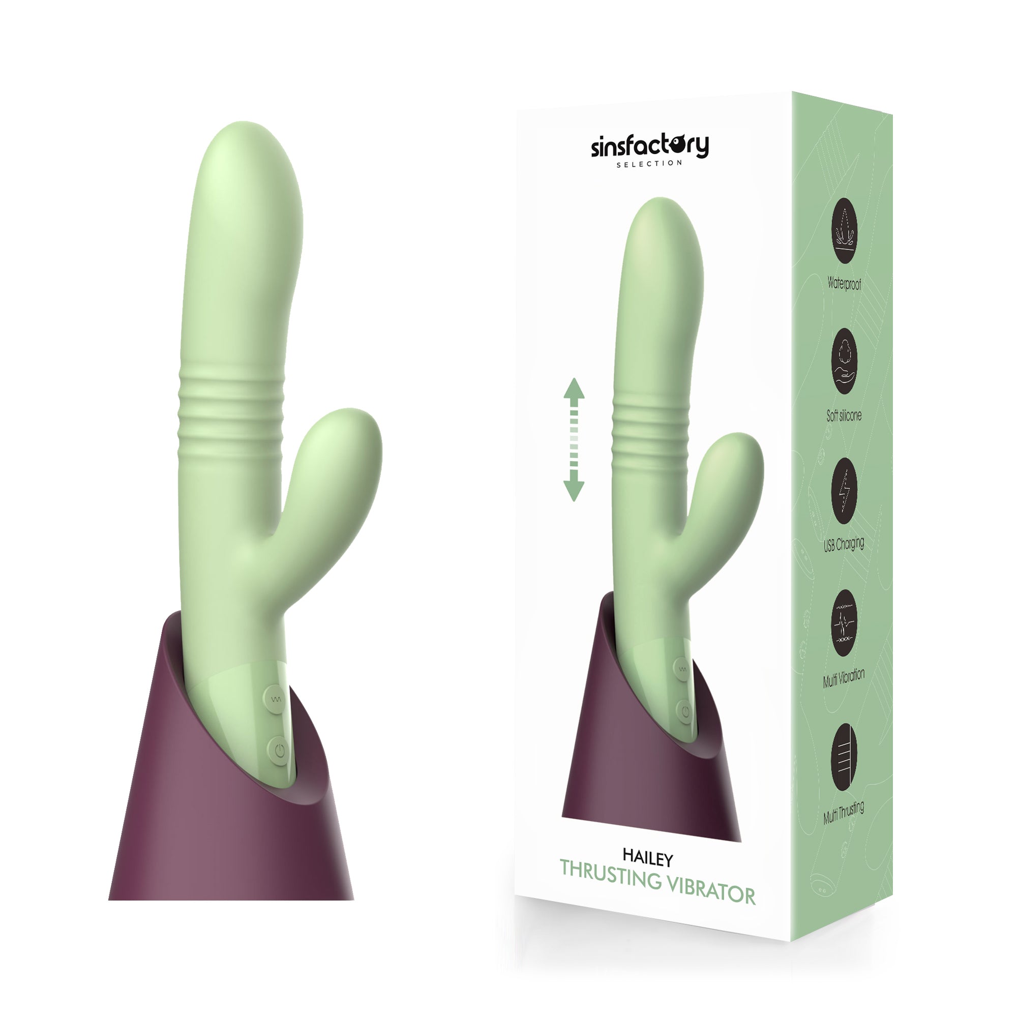 Selezione SinsFactory - Vibratore a spinta - Hailey - Verde
