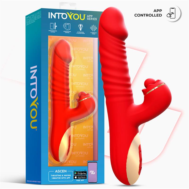 Into You - Ascen - Thrusting Vibrator con Movimento Wave e Stimolazione Clitoridea con Pallina + APP