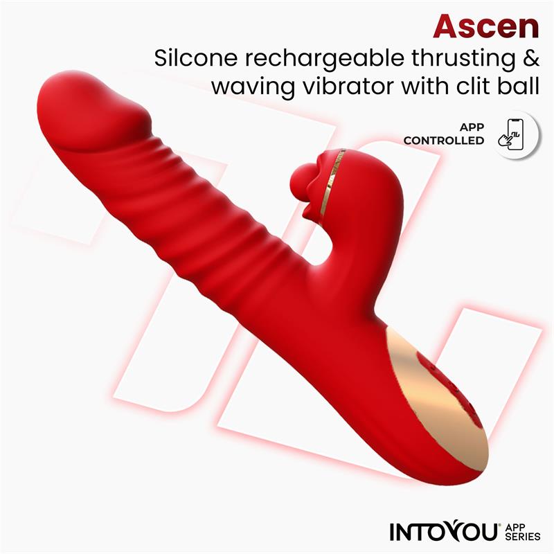 Into You - Ascen - Thrusting Vibrator con Movimento Wave e Stimolazione Clitoridea con Pallina + APP