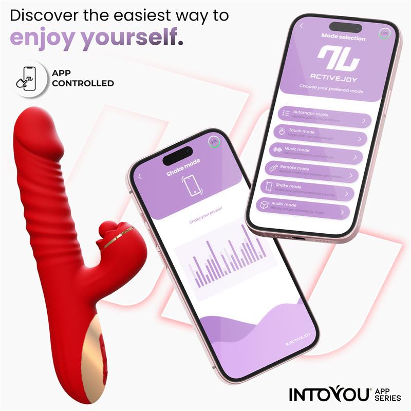 Into You - Ascen - Thrusting Vibrator con Movimento Wave e Stimolazione Clitoridea con Pallina + APP