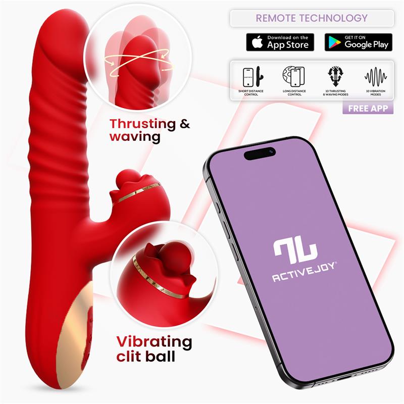 Into You - Ascen - Thrusting Vibrator con Movimento Wave e Stimolazione Clitoridea con Pallina + APP