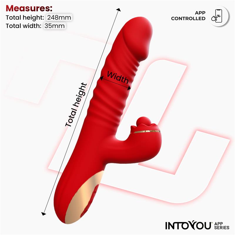 Into You - Ascen - Thrusting Vibrator con Movimento Wave e Stimolazione Clitoridea con Pallina + APP