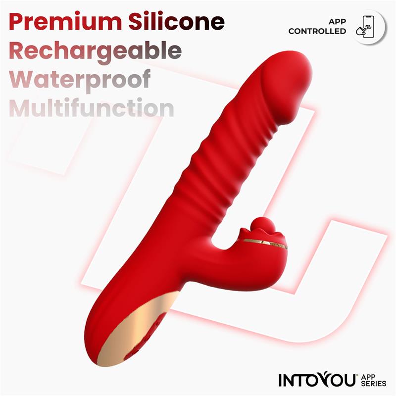 Into You - Ascen - Thrusting Vibrator con Movimento Wave e Stimolazione Clitoridea con Pallina + APP