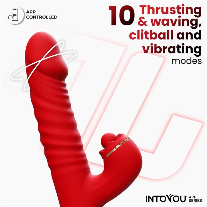 Into You - Ascen - Thrusting Vibrator con Movimento Wave e Stimolazione Clitoridea con Pallina + APP