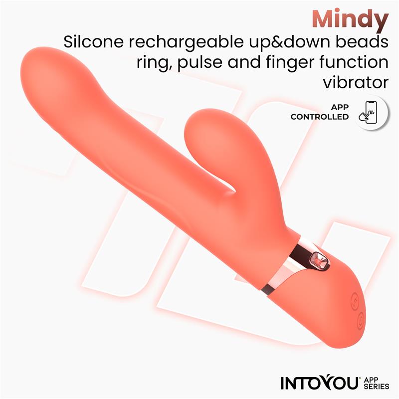 Into You - Mindy - Vibratore con Anello di Palline Interne Su e Giù e Movimento Finger e Tapping Clitorideo + APP