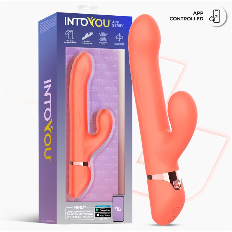 Into You - Mindy - Vibratore con Anello di Palline Interne Su e Giù e Movimento Finger e Tapping Clitorideo + APP