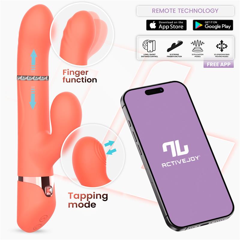 Into You - Mindy - Vibratore con Anello di Palline Interne Su e Giù e Movimento Finger e Tapping Clitorideo + APP