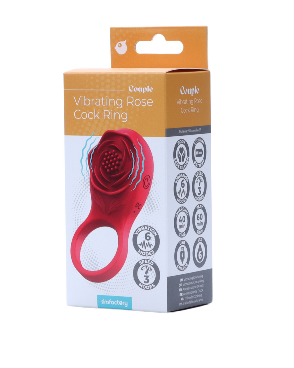 SinsFactory - Anello vibrante per pene con rosa