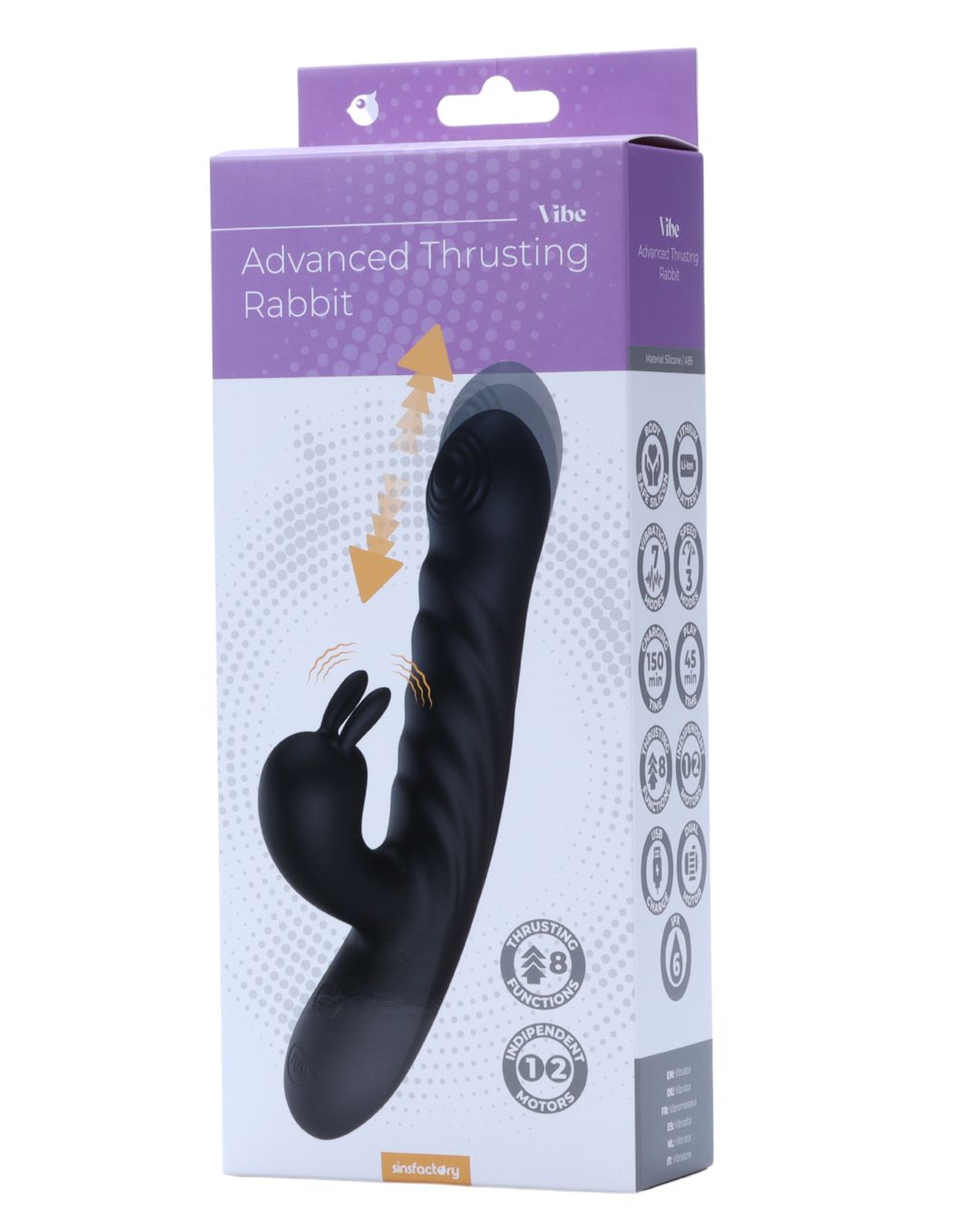 SinsFactory - Vibratore a Coniglio con Spinta Avanzata - Nero