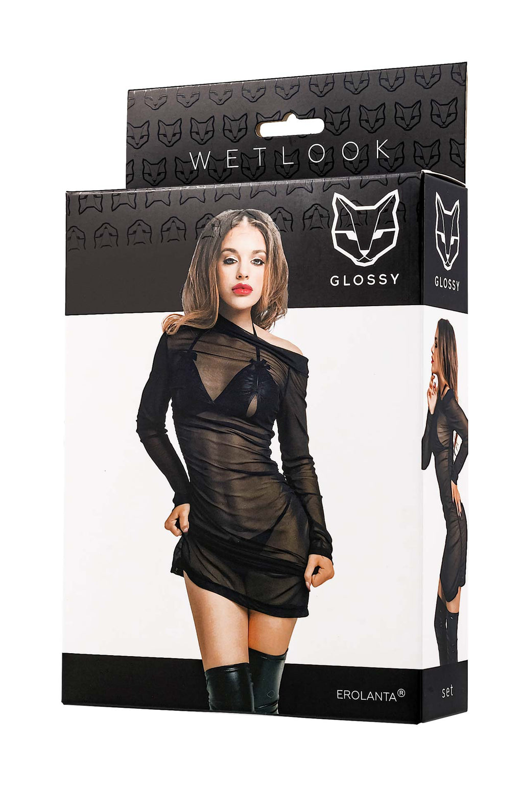 Glossy - Sheer Long Sleeve Dress with Bottoms and Top - Sheril