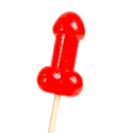 Secret Play - Hot and Spicy Lollipop Display in the Shape of a Penis - Cherry Flavor - 40 pcs