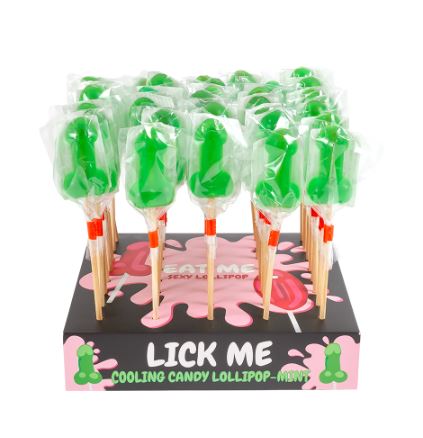 Secret Play - Espositore Lecca Lecca Effetto Freddo a Forma di Pene - Gusto Menta - 40 pz