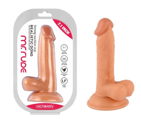 VSC Novelty - Dildo Realistico Mr. Rude - Color Carne - 18 cm