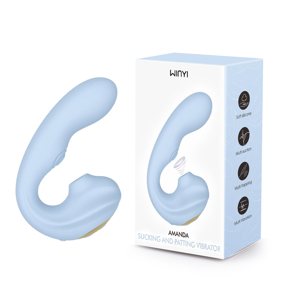 Winyi - G-Spot Flexible Vibrator with Tapping and Clitoral Suction - Amanda