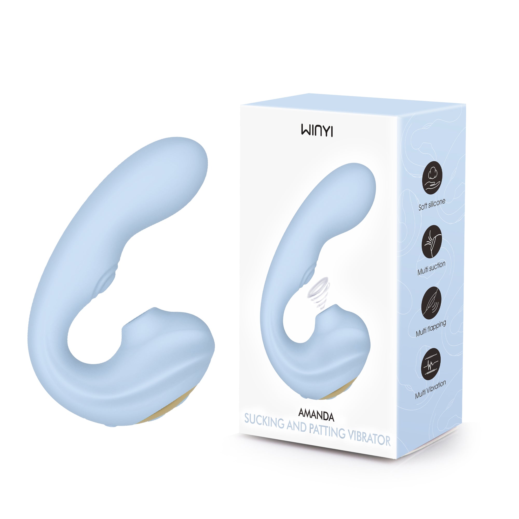 Winyi - G-Spot Flexible Vibrator with Tapping and Clitoral Suction - Amanda