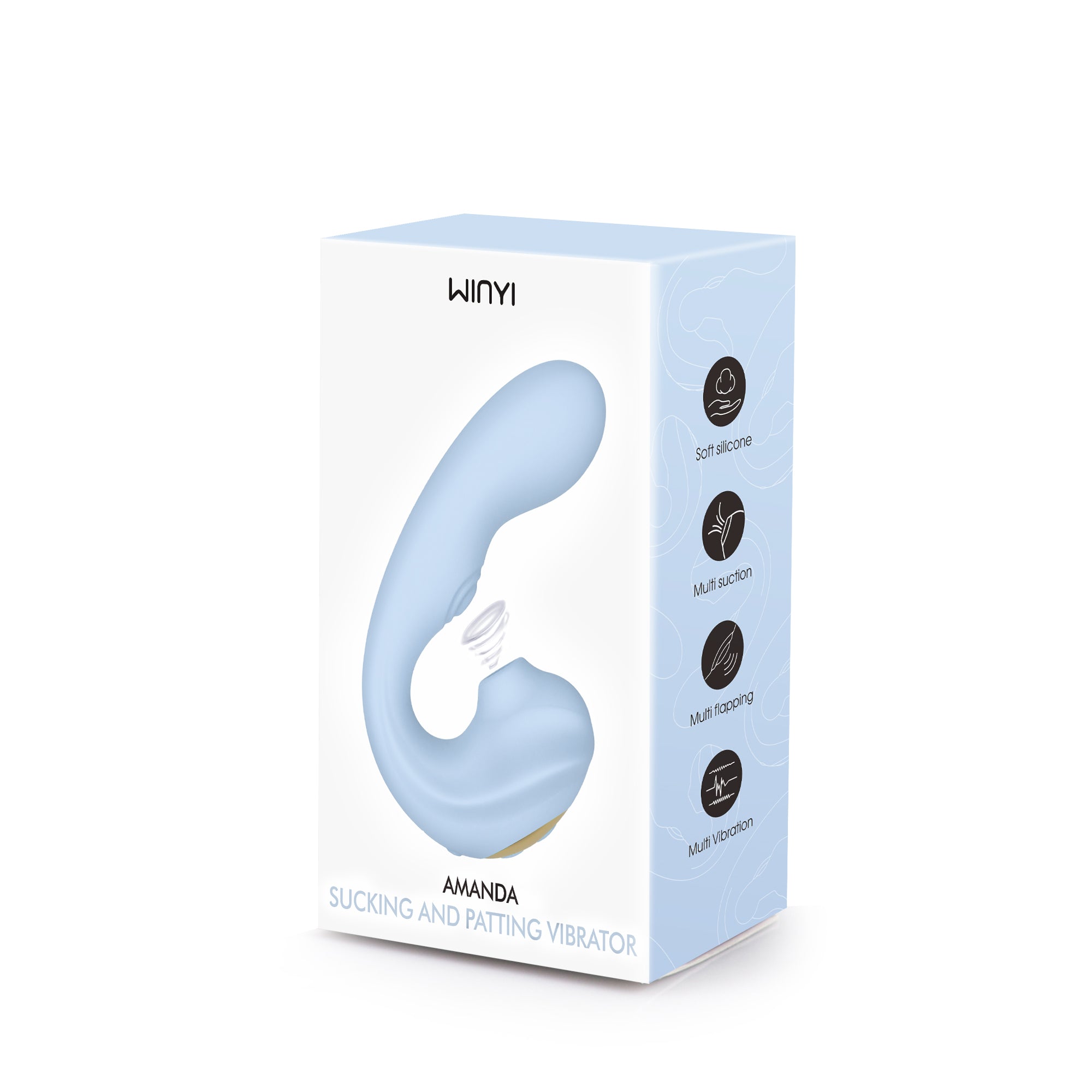 Winyi - G-Spot Flexible Vibrator with Tapping and Clitoral Suction - Amanda