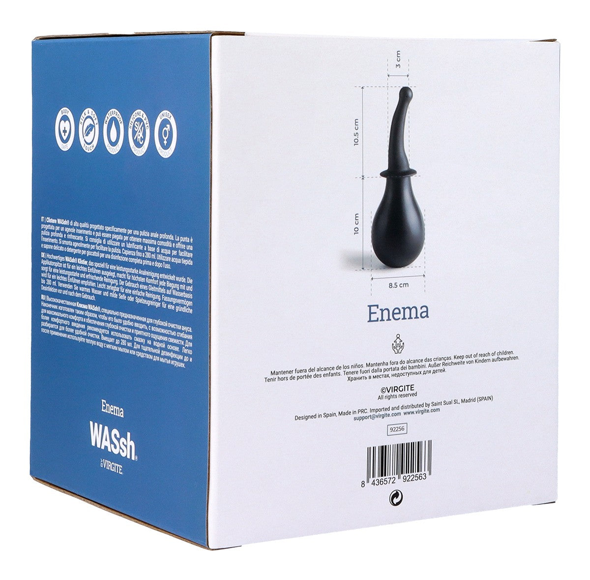 PERETTA RETTALE PER CLISTERE NERA 280 ML