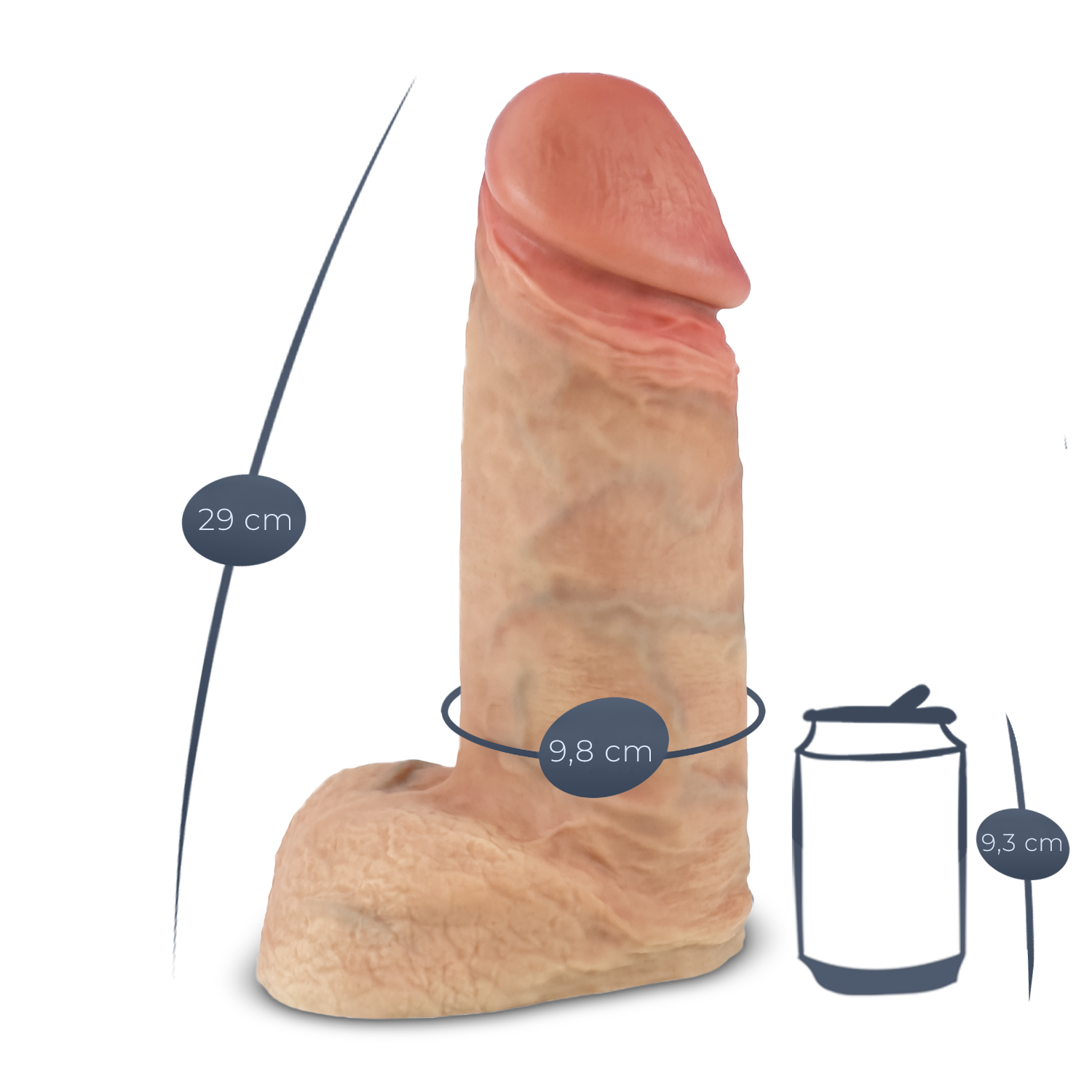 Silexd - Dildo Premium Modello Real Skin 1 - 28 cm