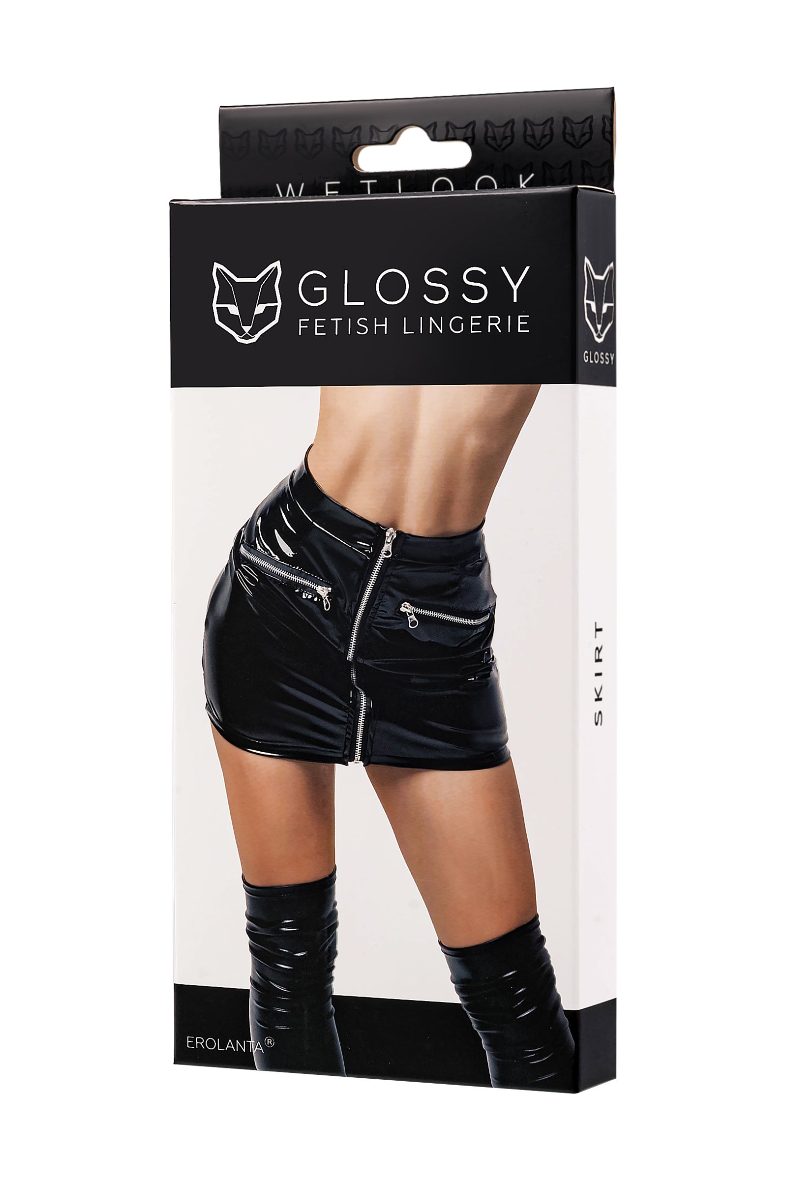 Glossy - Gonna Effetto WetLook con Cerniera