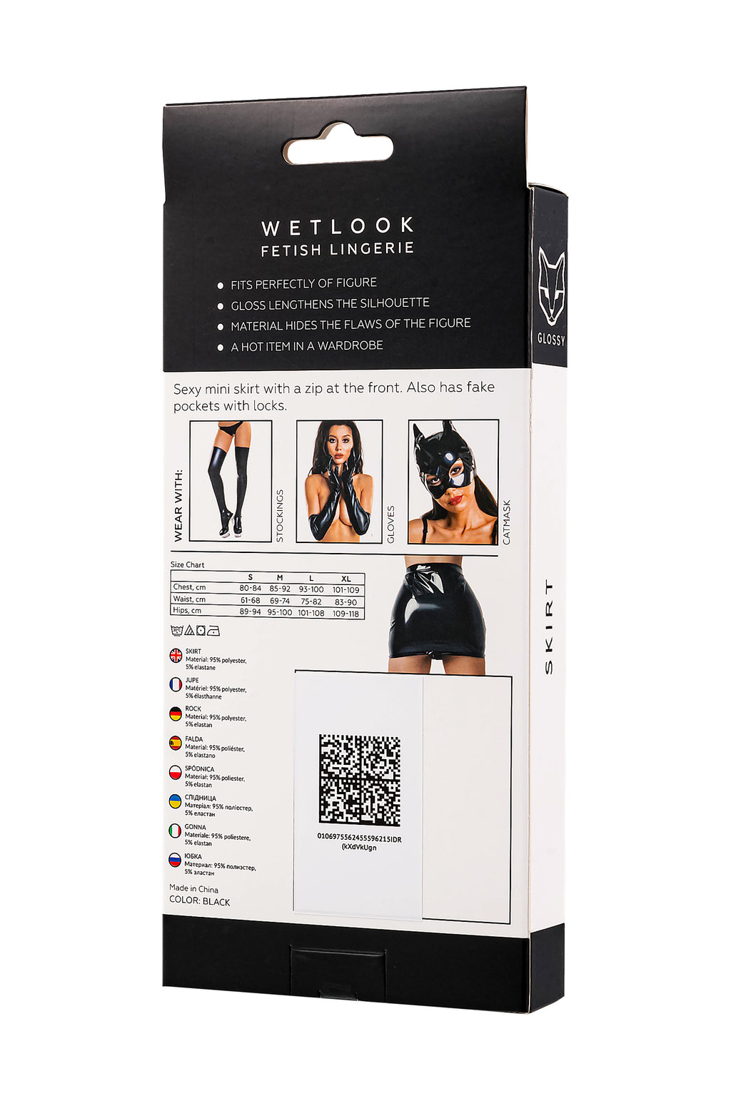 Glossy - Gonna Effetto WetLook con Cerniera