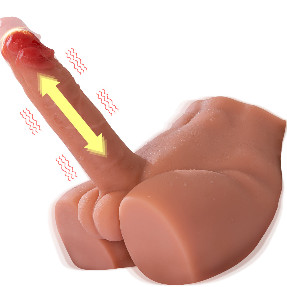 Xise - Peel - Torso con Dildo a Spinta e Vibrante - 6,80"