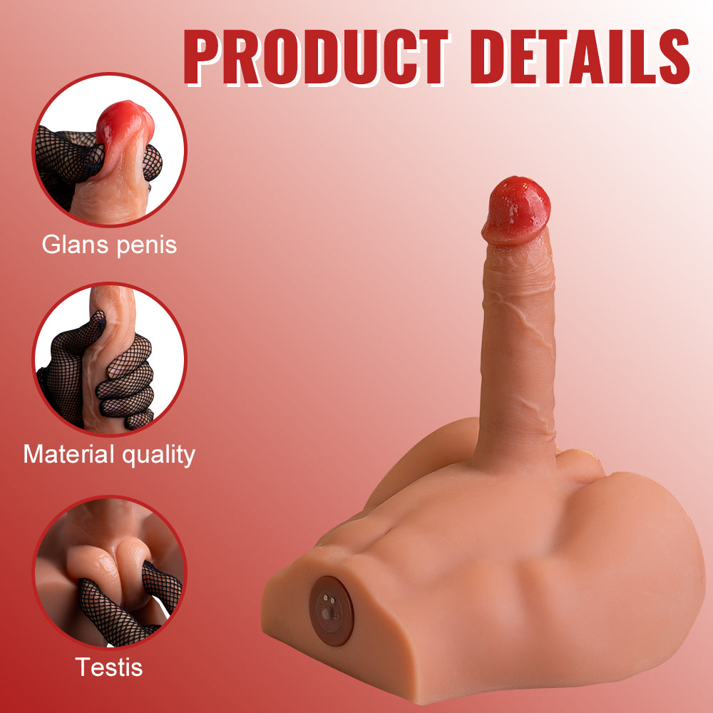 Xise - Peel - Torso con Dildo a Spinta e Vibrante - 6,80"