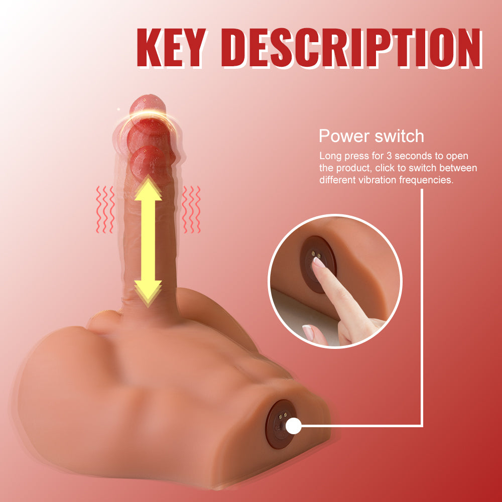 Xise - Peel - Torso con Dildo a Spinta e Vibrante - 6,80"