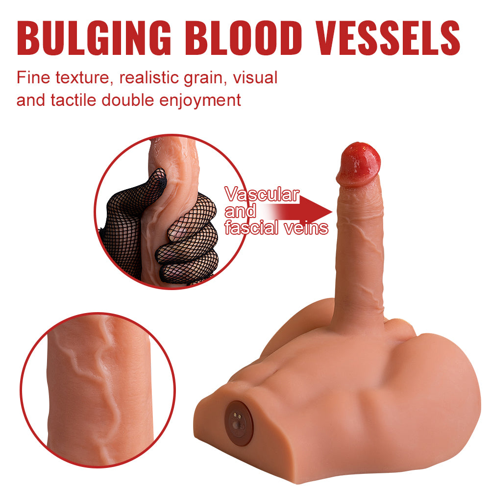 Xise - Peel - Torso con Dildo a Spinta e Vibrante - 6,80"