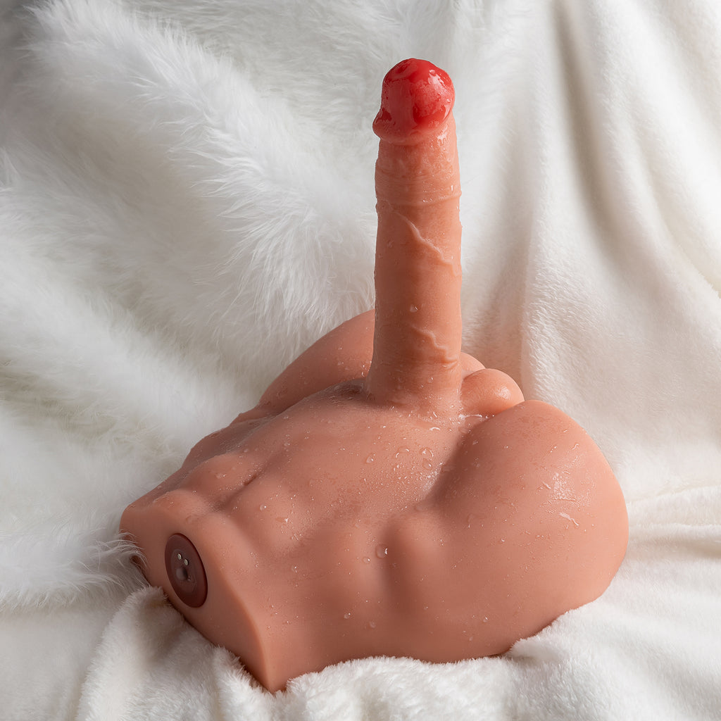 Xise - Peel - Torso con Dildo a Spinta e Vibrante - 6,80"
