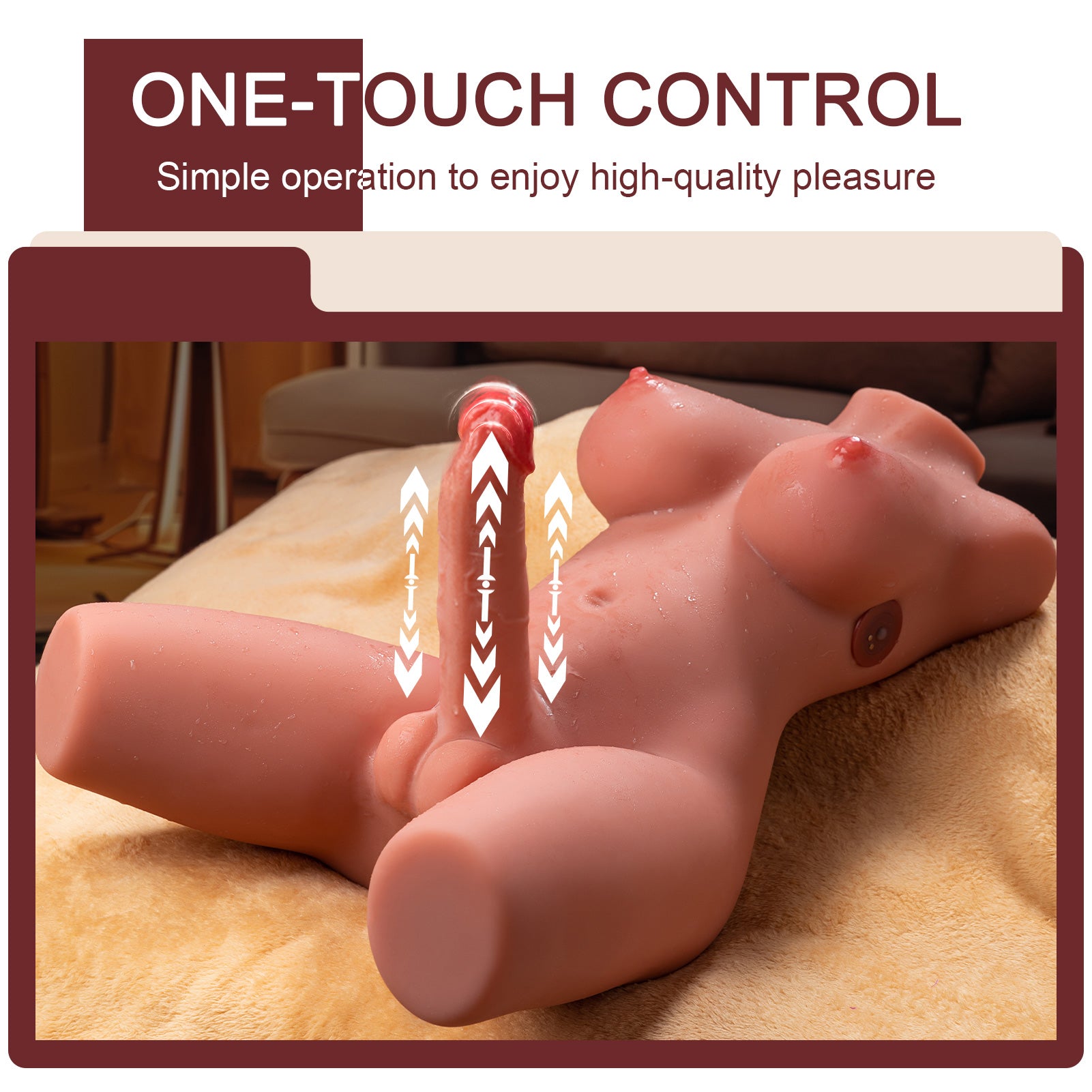 Xise - Miah - Busto Lady Boy con Dildo Penetrante e Vibrante - 6,6"