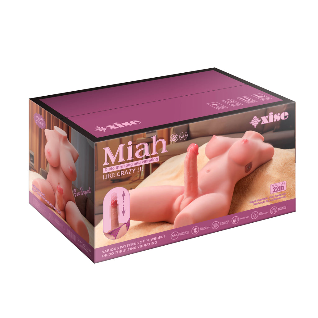 Xise - Miah - Busto Lady Boy con Dildo Penetrante e Vibrante - 6,6"