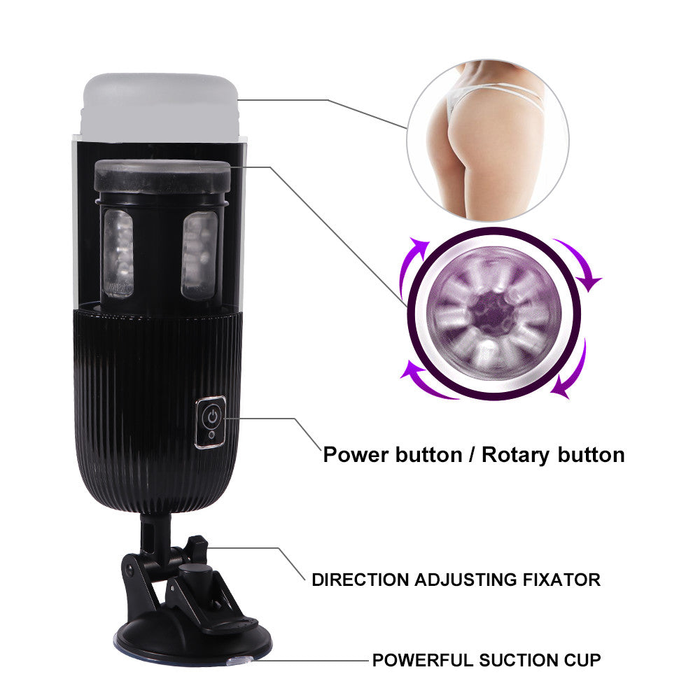Xise - Neutral Masturbator with Suction Cup Rotating and Vibrating Function with Sexy Voice