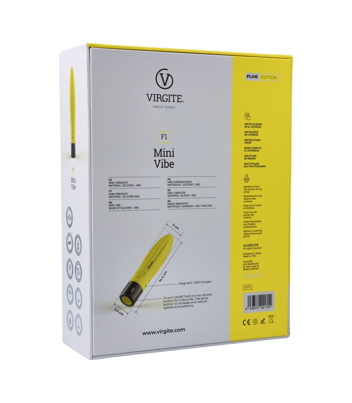 FLUORESCENT SILICONE RECHARGEABLE VIBRATOR F1